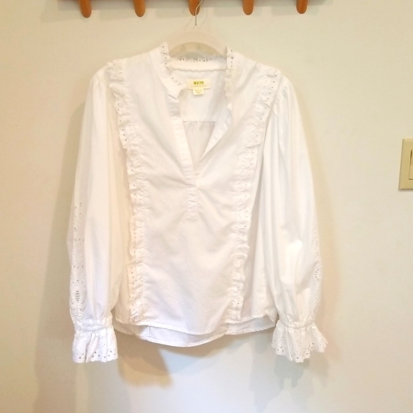 Maeve white cotton eyelet blouse - Picture 1 of 4